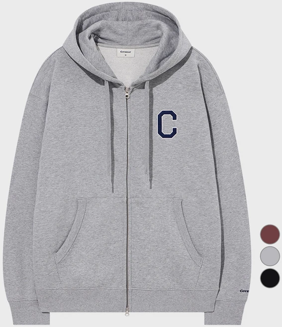 커버낫 남녀공용 C 로고 면 후드집업