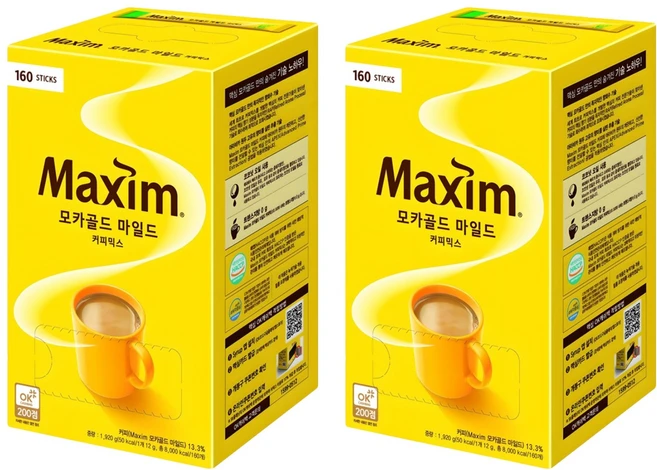 맥심 모카골드 마일드 커피믹스, 12g, 160개입, 2박스