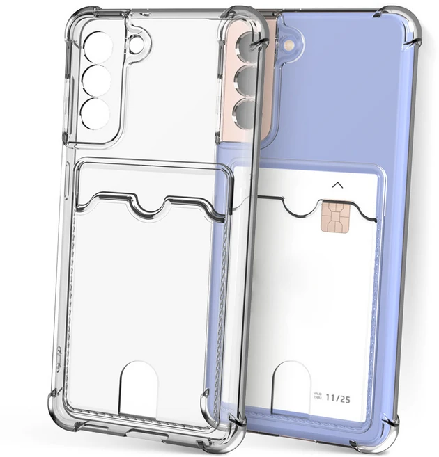 모란카노 갤럭시 S21 업워드 카드수납 젤리 케이스 2p 투명