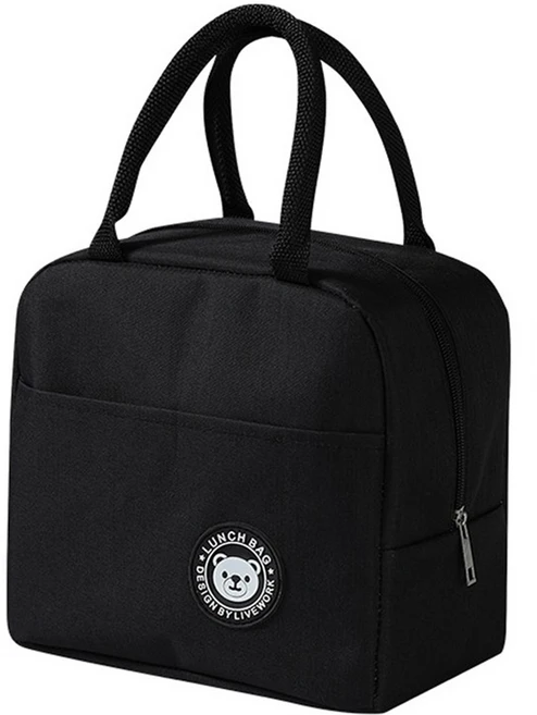 디에스 캠핑 피크닉 곰돌이 보온보냉백, 블랙, 1개