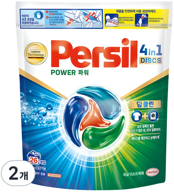 퍼실 디스크 파워 캡슐세제 파우치, 26개입, 2개
