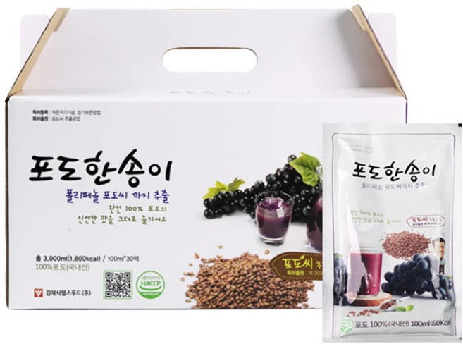 김재식헬스푸드 포도한송이 포도즙, 100ml, 30개