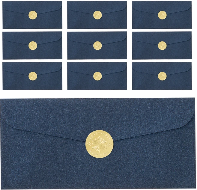 탐사 용돈봉투 10p + 스티커 세트, 딥블루(봉투), 골드(스티커), 1세트