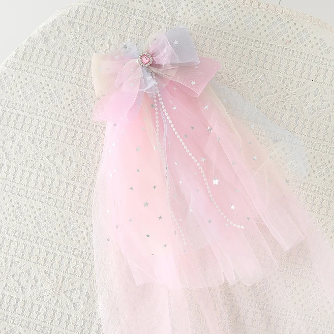 풍성 베일 면사포 집게핀 헤어핀