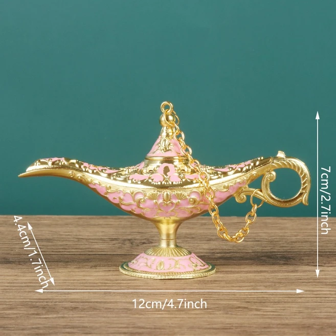 장식 인테리어 소품 알라딘 마술 매직 램프 연극 뮤지컬, 금가루 핑크 램프(소형)