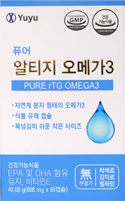 유유제약 퓨어알티지오메가3, 1개, 40.08g