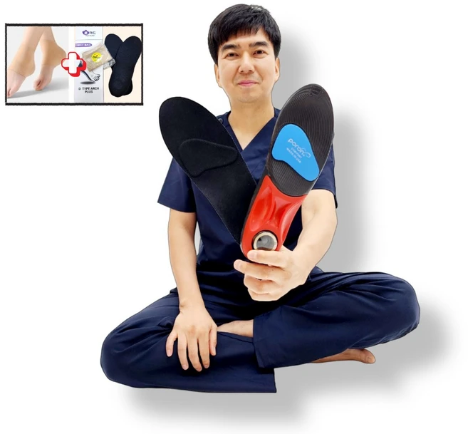 풋가드 미국물리치료사 개발 발바닥 족저근막 아치 자세교정 깔창, 1세트
