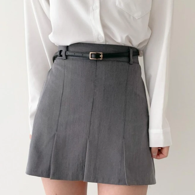 블루씨티 여성 미니 얇은 슬림 사각 버클 벨트