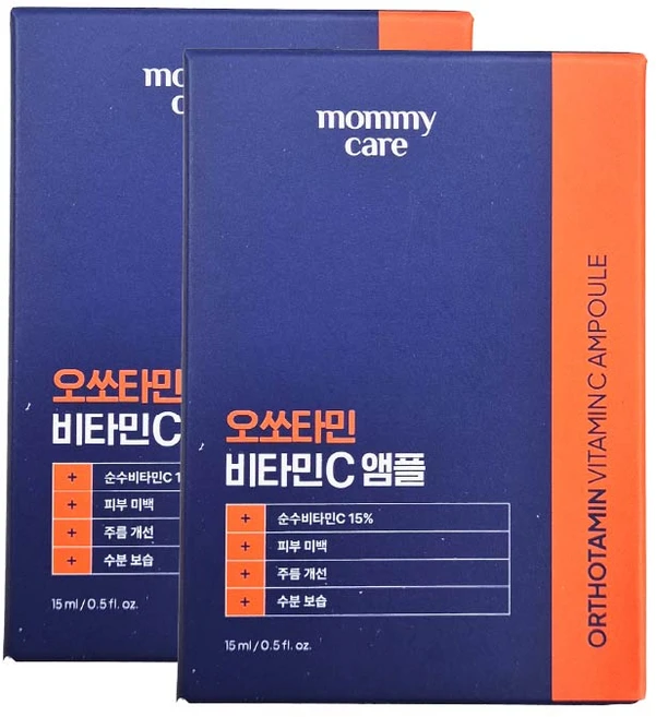 마미케어 오쏘타민 프리미엄 비타민C 고함량 기미 미백 토닝 명품 앰플, 2개, 15ml