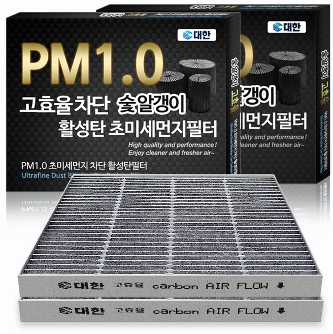 대한카필터 PM1.0 활성탄 에어컨필터, KC118, 2개
