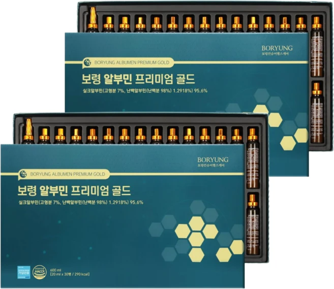 [1+1] 보령 알부민 프리미엄 골드 30병+30병 마시는 실크알부민, 600ml, 2개