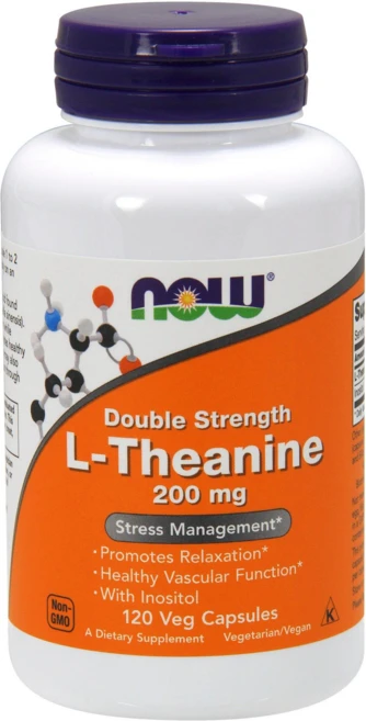 나우푸드 L-테아닌 200mg 베지 캡슐, 120정, 1개