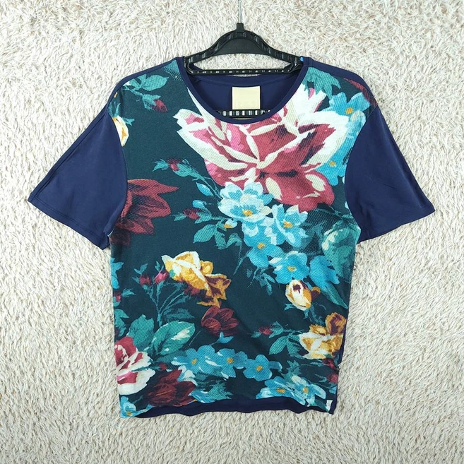 빈티지프렌/ [90]우영미 패턴 라운드 반팔티