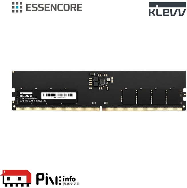에센코어 KLEVV DDR5 32G PC5-44800 CL46 5600MHz 파인인포 (하이닉스 칩 내장), 1개