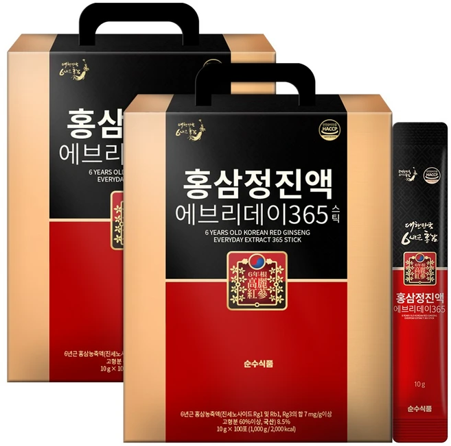 순수식품 홍삼정진액 에브리데이 365 스틱, 1kg, 2개