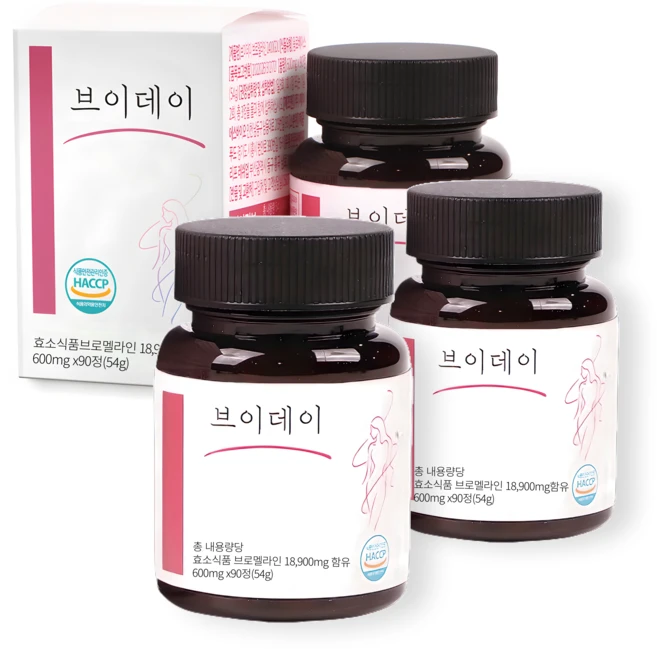 브이데이 브로멜라인 고함량 600mg 90정, 3개