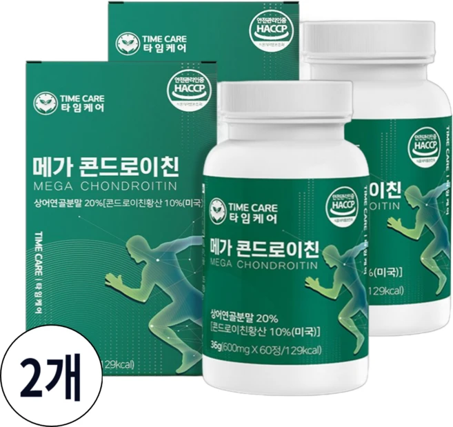 메가 콘드로이친 상어연골 식약처 HACCP 인증, 60정, 2개