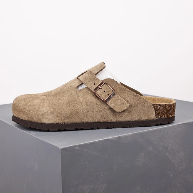 Birkenstock 버켄스탁 보스턴 원버클 레더 뮬 베이지 갈색