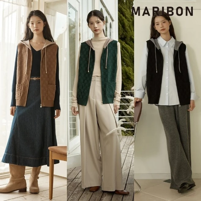 [쇼핑엔티] 25FW 마리본 니트 베스트 2종