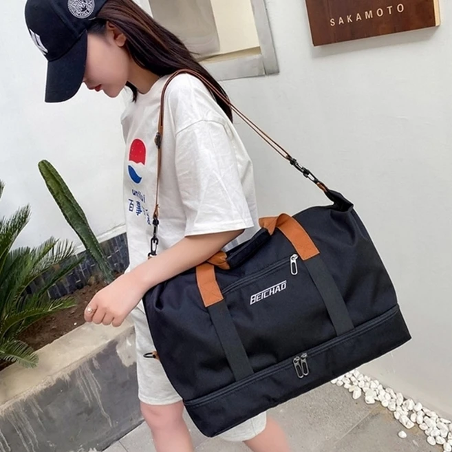 캐리어결합 휴대용 여행가방 신발 분리수납 보스턴백