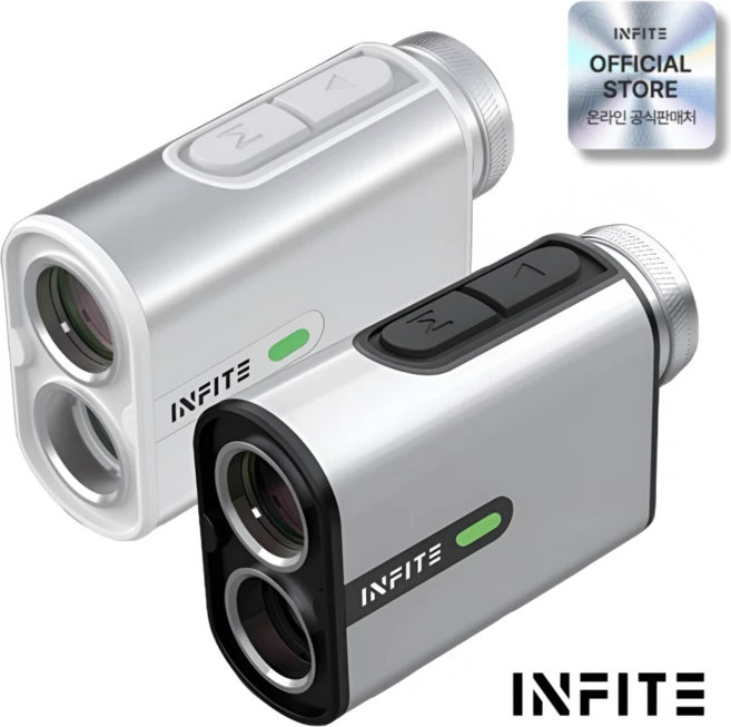 인피테 레이저 골프 거리측정기 초경량 미니 차쉬넬 캐디 파우치세트, IXG2000 PRO 화이트