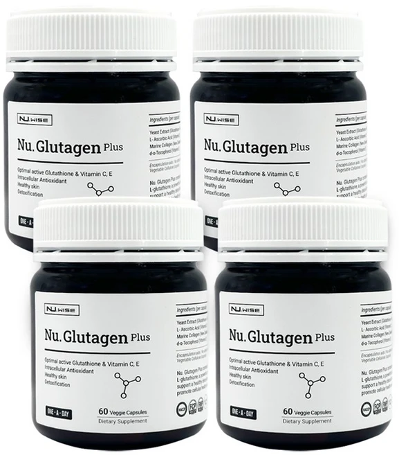 뉴와이즈 글루타겐 플러스 / Nu.wise - Nu.Glutagen Plus / 뉴질랜드건강식품 - 글루타치온 &콜라겐 & 비타민C+E, 4개, 60정