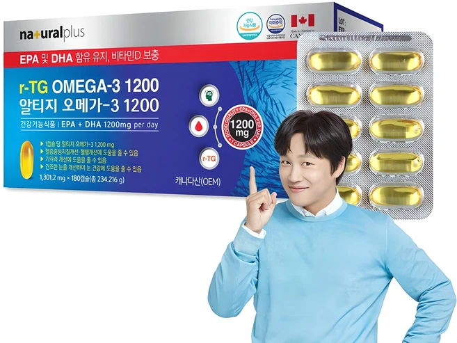 내츄럴플러스 알티지 오메가3 1200, 180정, 1개