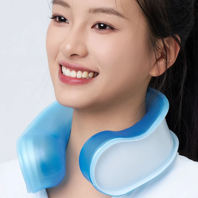 아오라 아이스 넥쿨러 넥밴드 대용량 얼음주머니, 블루