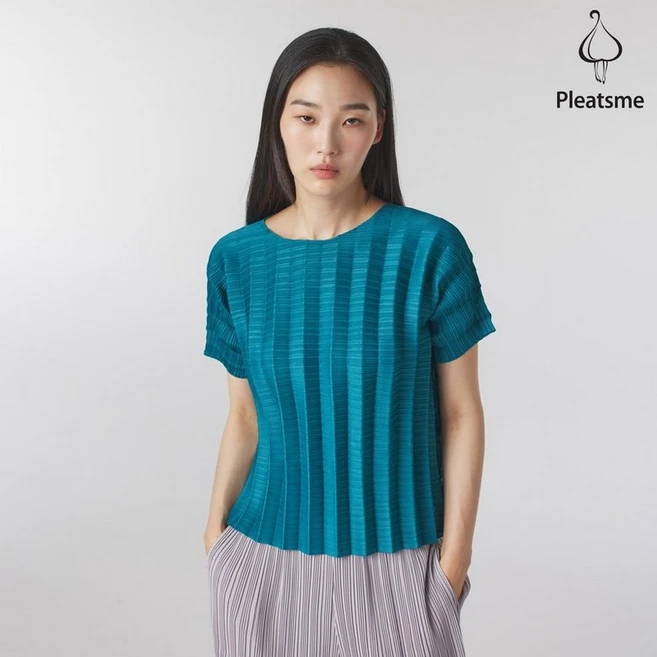 플리츠미 [최초가 198000원] 세로 플리츠 배트윙 티셔츠EPTSM024054 138223