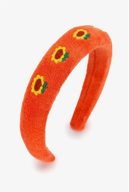 보보쇼즈 25SS 아동 헤어밴드 Sunflower embroidered terry cloth headband B125AI014