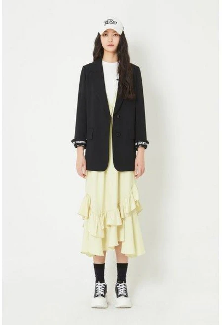 [럭키슈에뜨](_)LQJAW24325폴리 베이직 싱글 자켓 [ 안감O][온라인전용][럭키슈에뜨]