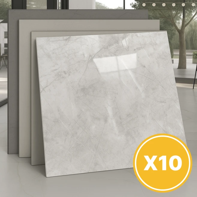 머스트킵 붙이는 벽지 데코 대리석 타일 폼블럭 시트, 10개, 애쉬 그레이 마블