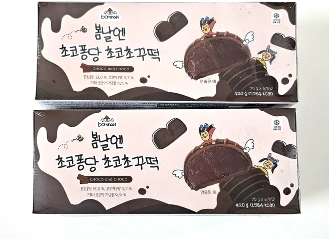[여수언니] 봄날엔 초코퐁당 초코초꾸떡 (70 g x 6개입), 1박스, 420g
