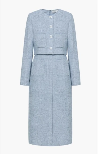 국내정식매장 LINE 원피스 라인어디션 (N673) 쥬얼버튼 슬릿 트위드 원피스(NGOPOL9800) 롱 맥시 등