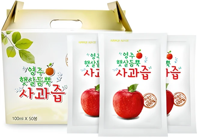 영주햇살듬뿍 사과즙, 100ml, 50개