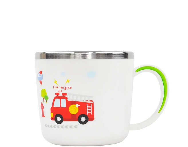 키친유 부릉부릉 논슬립 스텐 손잡이컵, 1개, 280ml