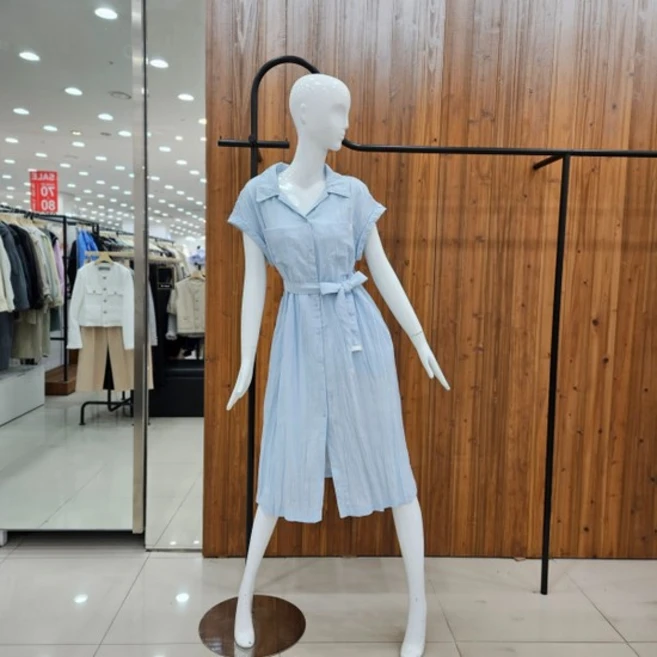 지컷버튼업 벨티드 플리츠 원피스 7213237401 365709