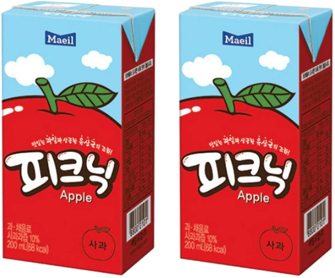매일유업 피크닉 사과, 200ml, 24개