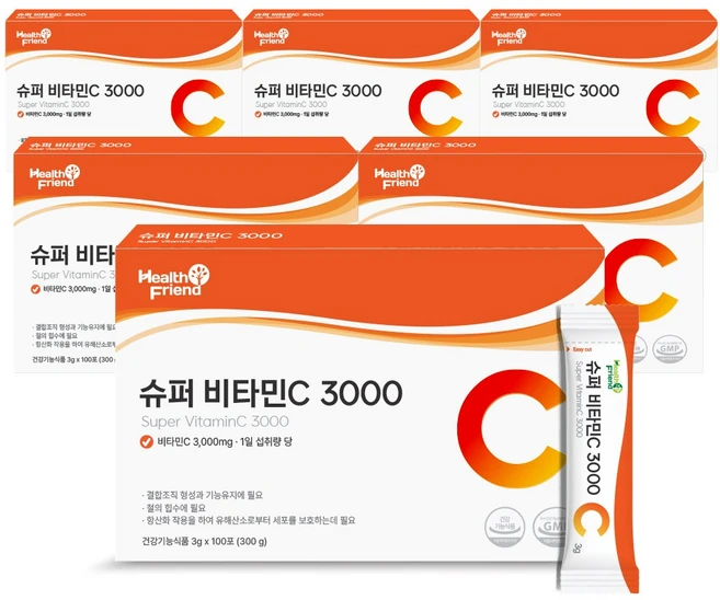 헬스프랜드 슈퍼 비타민C 3000 100포, 6개, 300g