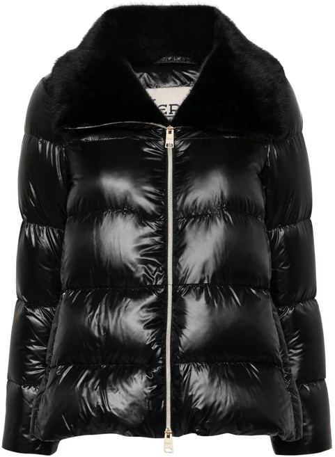 에르노 페이크 퍼 칼라 패딩 재킷