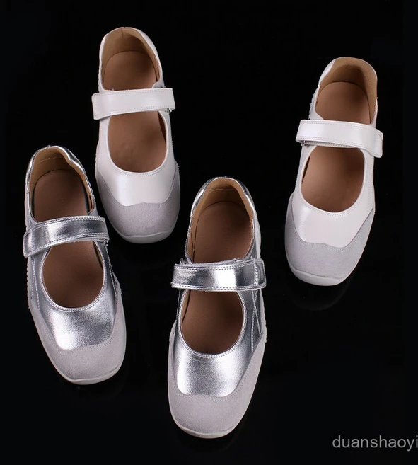 여성 키높이 메리제인 슈즈 스니커즈 소프트 가죽 캐주얼 신발