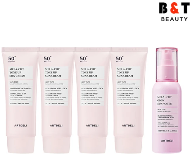 아트델리 멜라컷 톤업 선크림 50ml x4 + 선워터 100ml, 단품, 단품