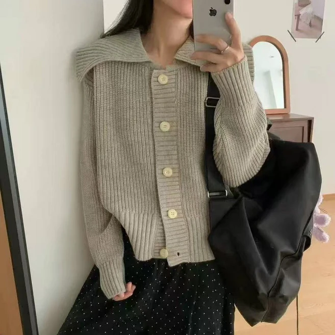 SENLU 2025 편안한 루즈핏 올리비아 골지 터틀넥 목폴라니트 스웨터