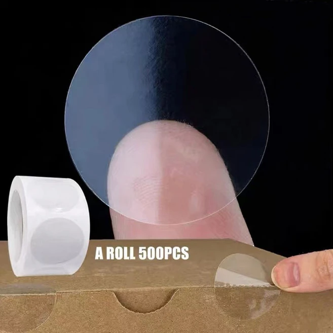 투명 원형 스티커 25mm 500개 1롤 포장 봉인 꾸미기