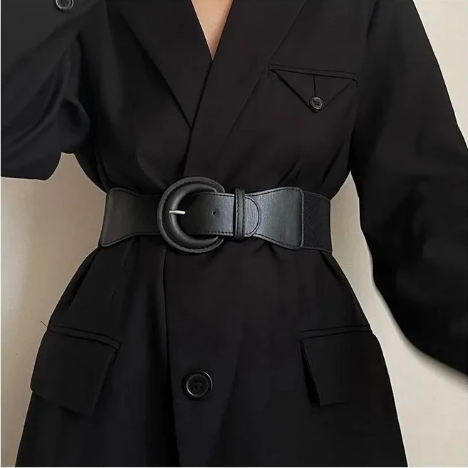 BestStar 여성 클래식 스판 벨트 패션 장식 벨트 코트 벨트