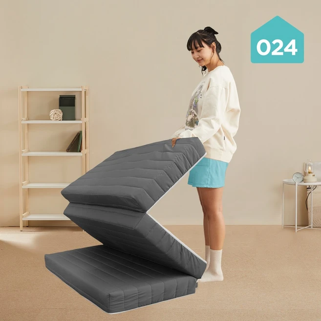 (당일출고+무료반품) 024홈 국민토퍼 3단 접이식토퍼 매트리스 침대 바닥 수면매트 매트릭스(보관가방 리뷰 이벤트)