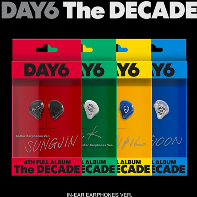 [이어폰반] 데이식스 정규 4집 랜덤1종 The DECADE / 아웃박스+인이어이어폰+이어팁+PVC 파우치+포토카드2종+사운드페이퍼