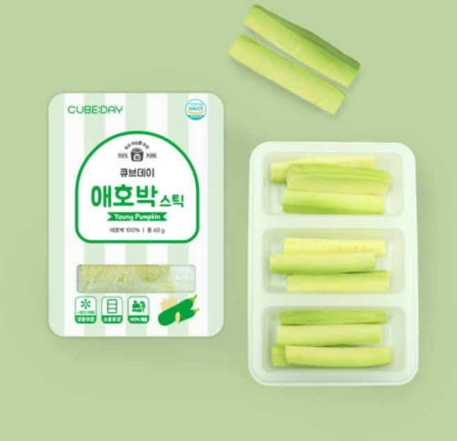 큐브데이 애호박 스틱 아이주도식 핑거푸드, 1개, 60g