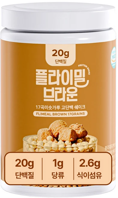 플라이밀 단백질 쉐이크 브라운 미숫가루맛 대용량, 630g, 1개