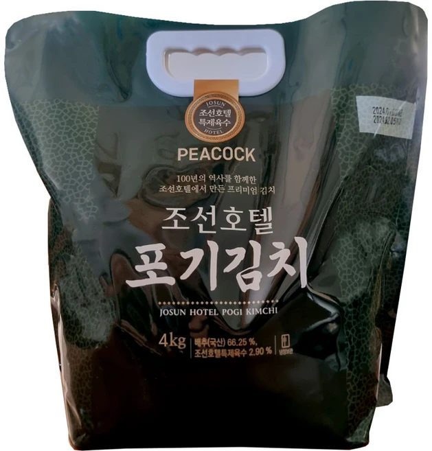 peacock 조선호텔 포기김치 냉장, 1개, 4kg